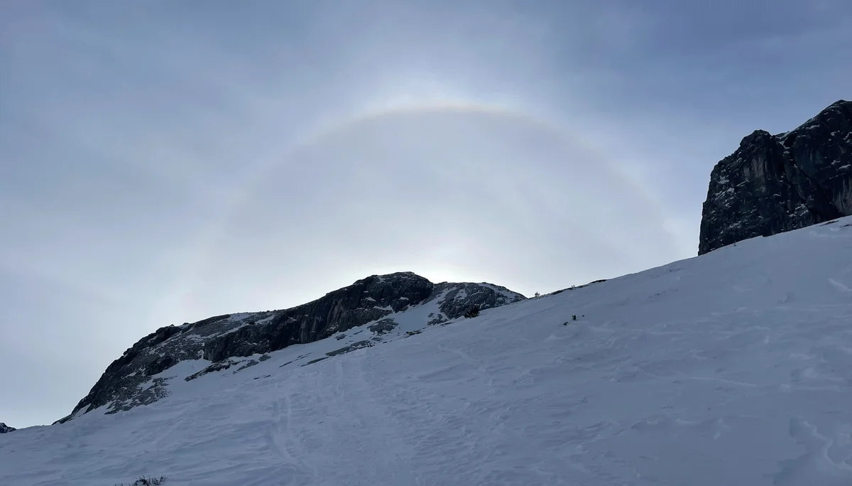 Halo-Effekt beim Abzweig von Sporer- und Eistobel | © Laura Tassone